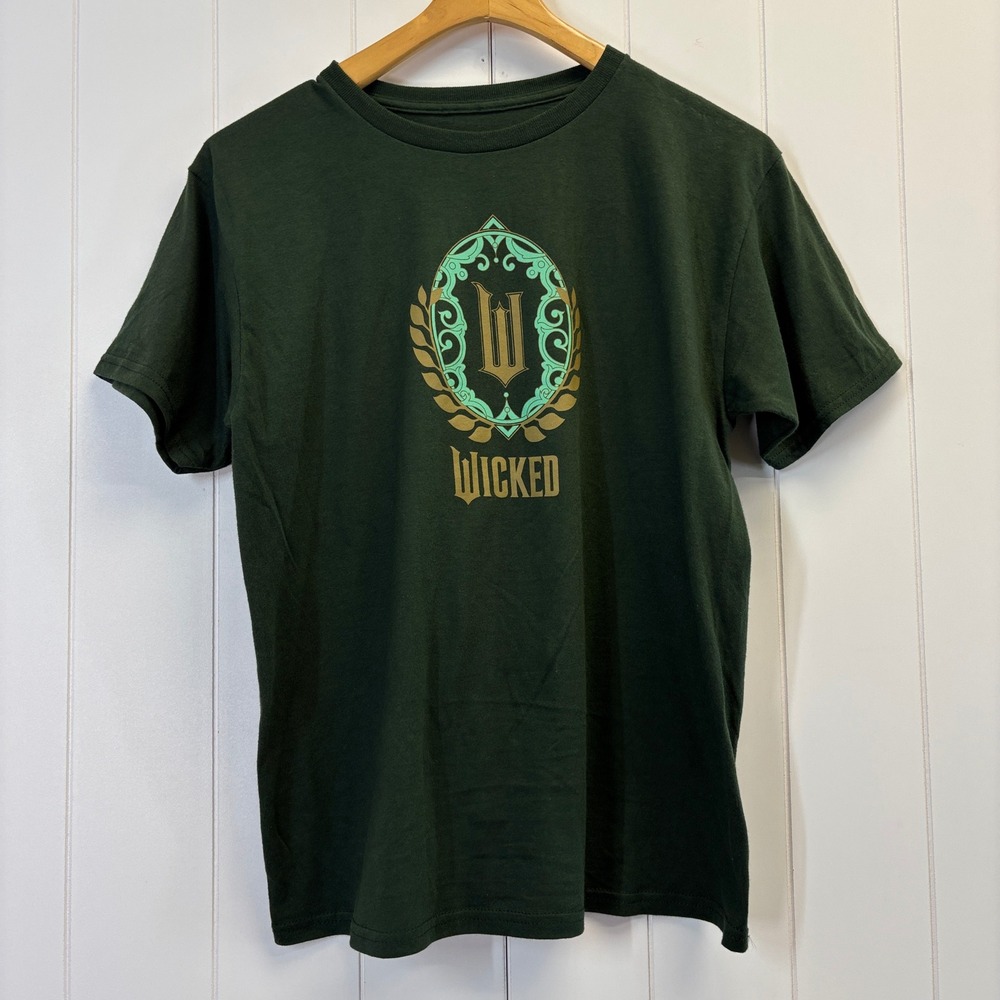 Universal City Studios Men Wicked Musical Graphic Tee Size XS Green Emerald City